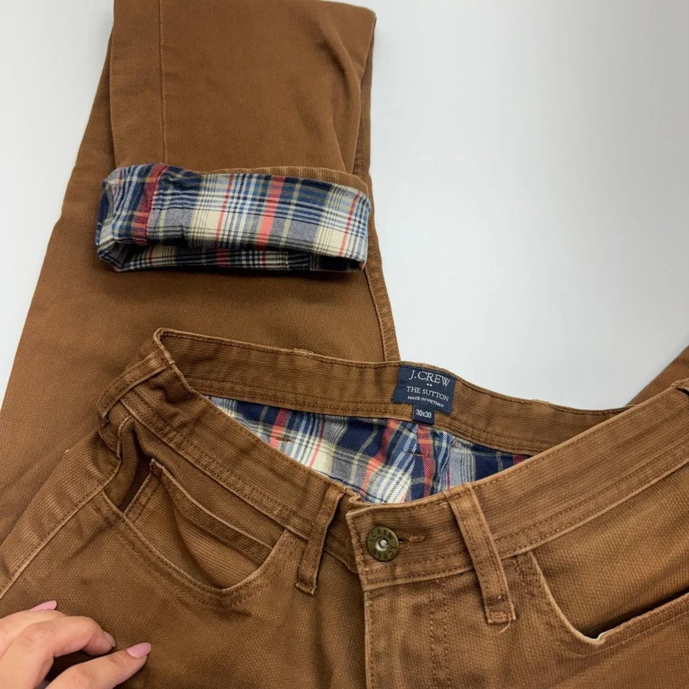 J‎ Crew Pants Mens 30x30 Brown The Sutton Flannel Lined Corduroy Workwear